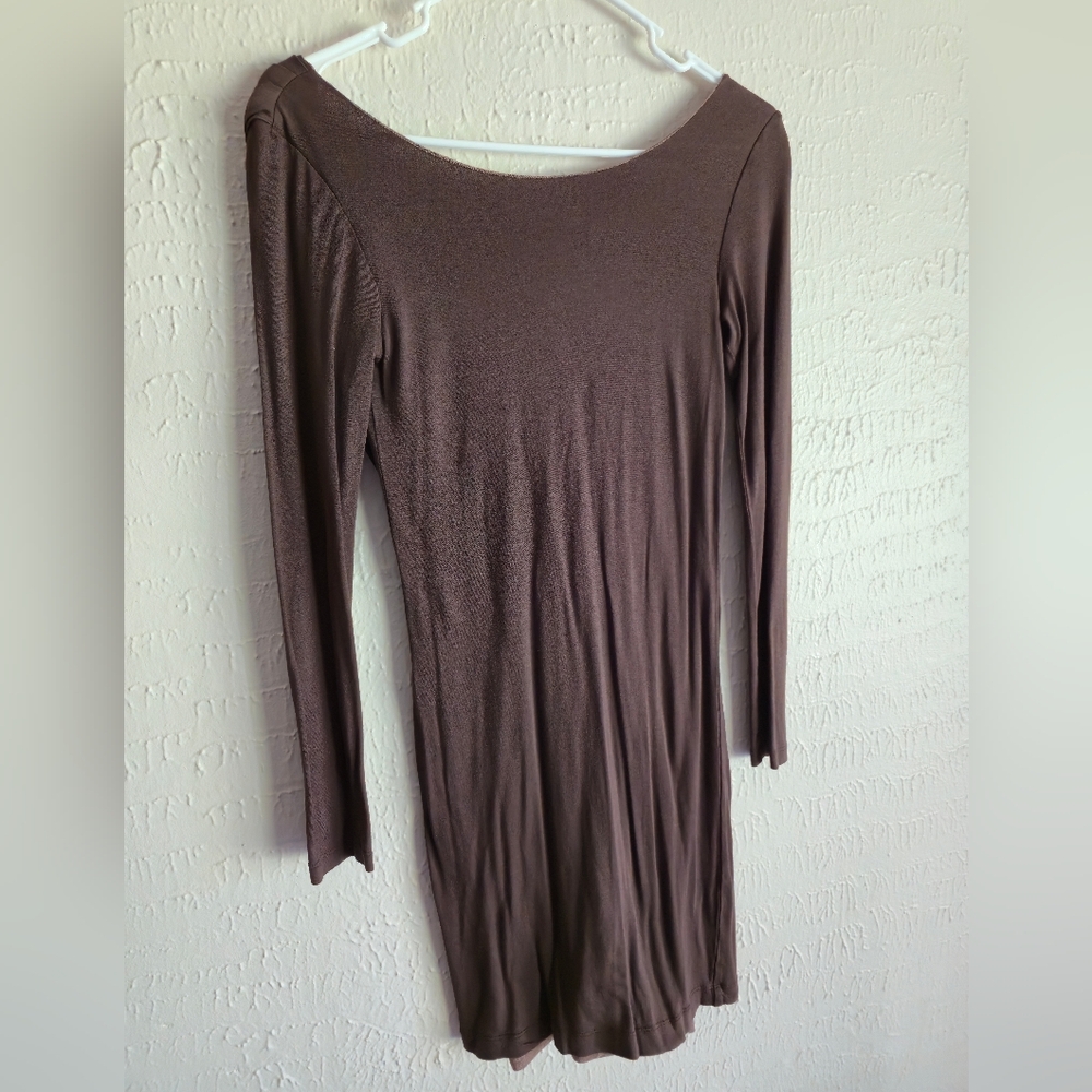 Alice + Olivia Brown Long Sleeve Bodycon Dress
